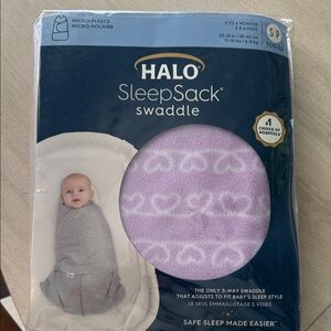 Halo SleepSack Swaddle in Lavender Heart Design
